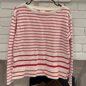 Caslon Cream Sweater with Red Stripes